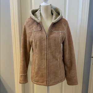 Maurices Brown Teddy Jacket with Sherpa Hood - M